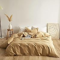 Vista 10 de Luxlovery Juego de edredón caqui beige, tamaño California King, unicolor, colchas suaves y transpirables