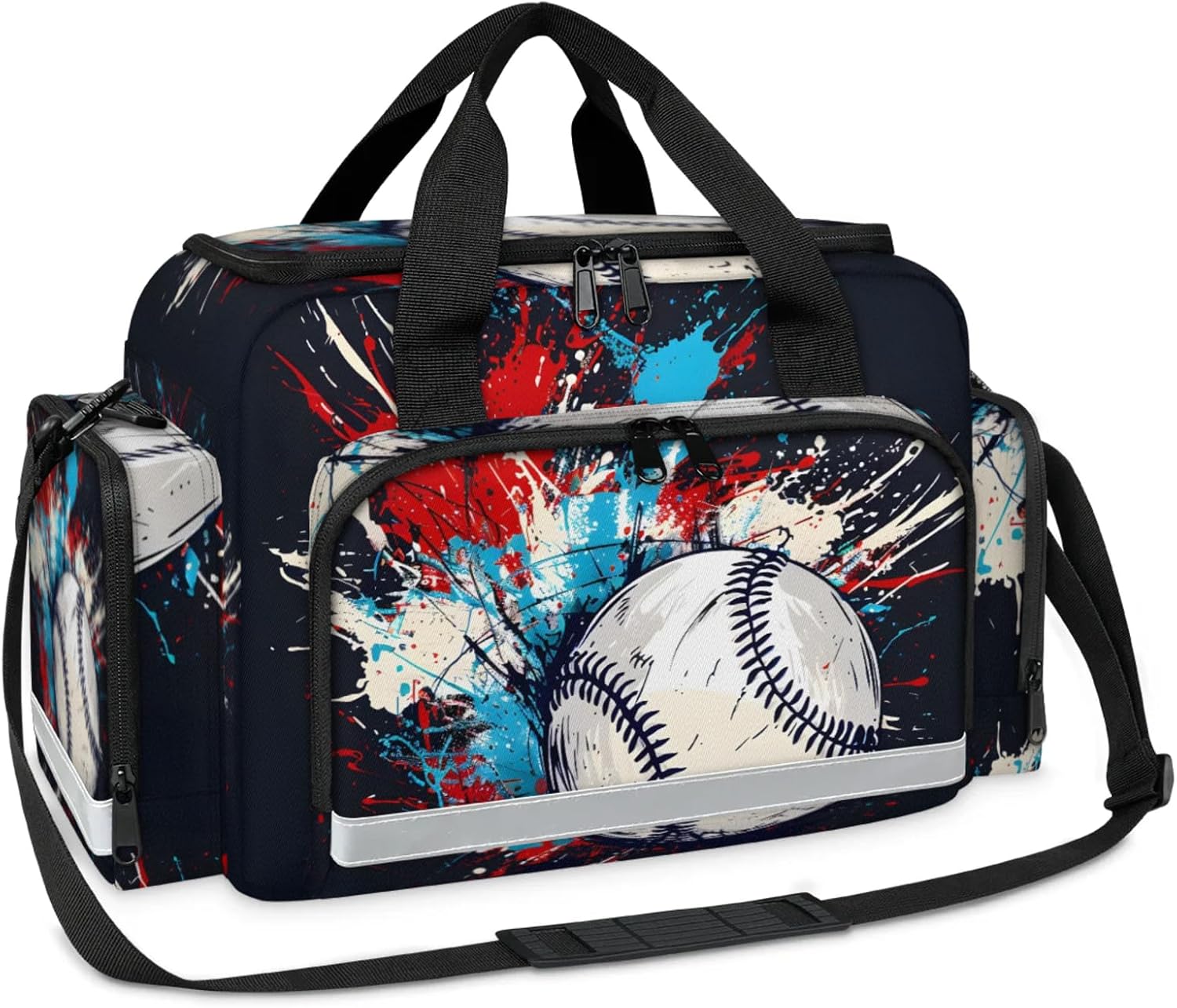 First Aid Bags Empty, Watercolor Baseball Emergency Bag First Aid Kit Multiple Compartment Kit Carrier On Call Trauma Bag for Paramedics Emergency Medical Supplies Kit