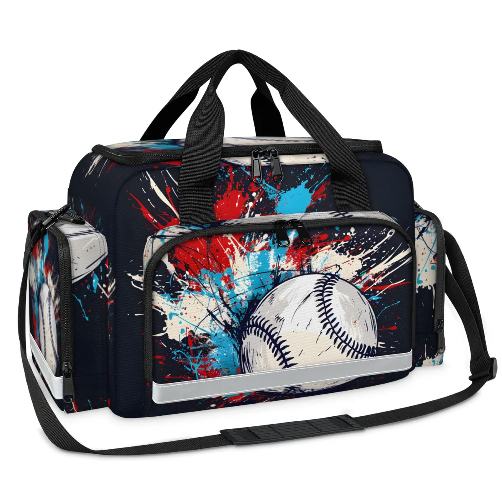 GzLeyigou First Aid Bags Empty, Watercolor Baseball Emergency Bag First Aid Kit Multiple Compartment Kit Carrier On Call Trauma Bag For Paramedics Emergency Medical Supplies Kit