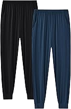 MoFiz Boys' Long Pyjama Bottoms, Children's Leisure Trousers, Unisex, Soft Lounge Trousers, Cuffs, Pack of 2 with Pockets, 8-18 Years