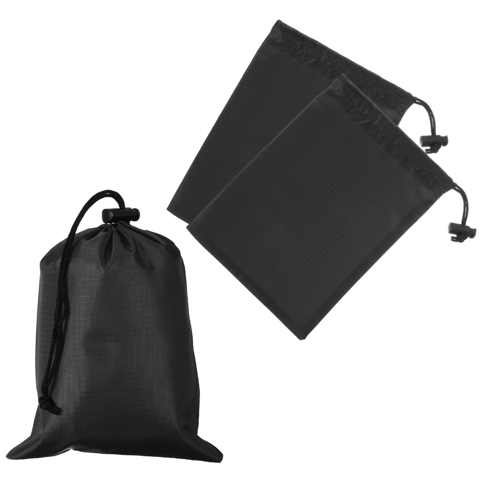 YELARXI Drawstring Bag with Toggle, Stuff Sack String Waterproof Travel Storage Bags Cinch Stuff Pouch 6" x 8" & 3 Pack & Black -Fitting for (Gym/Traveling/Hiking/Yoga/Office/Shoes)
