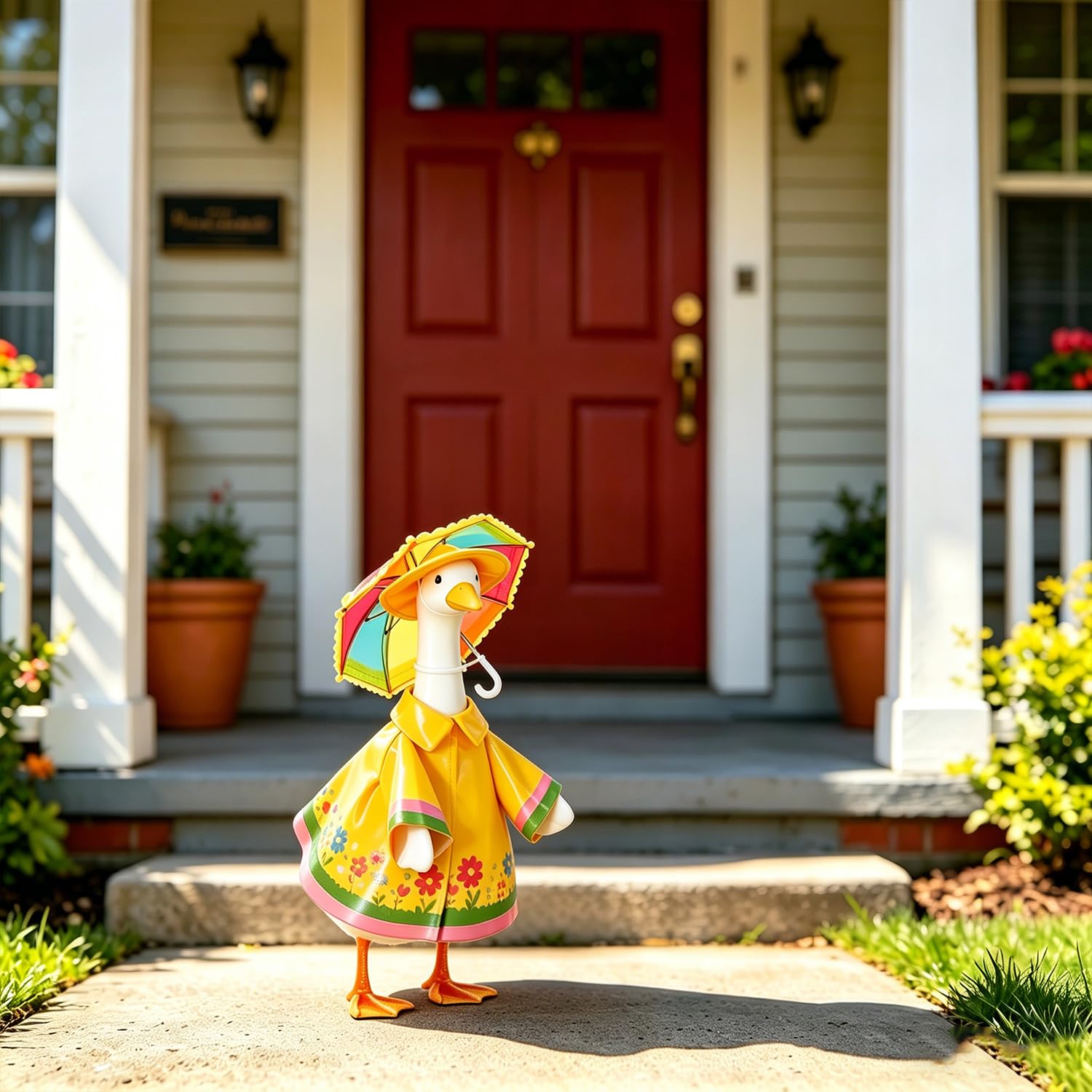Porch Goose Outfits, Porch Goose Spring Outfits, Outfit for 23" Garden Decor Goos and Duck Costume for Outdoor Statues - 5