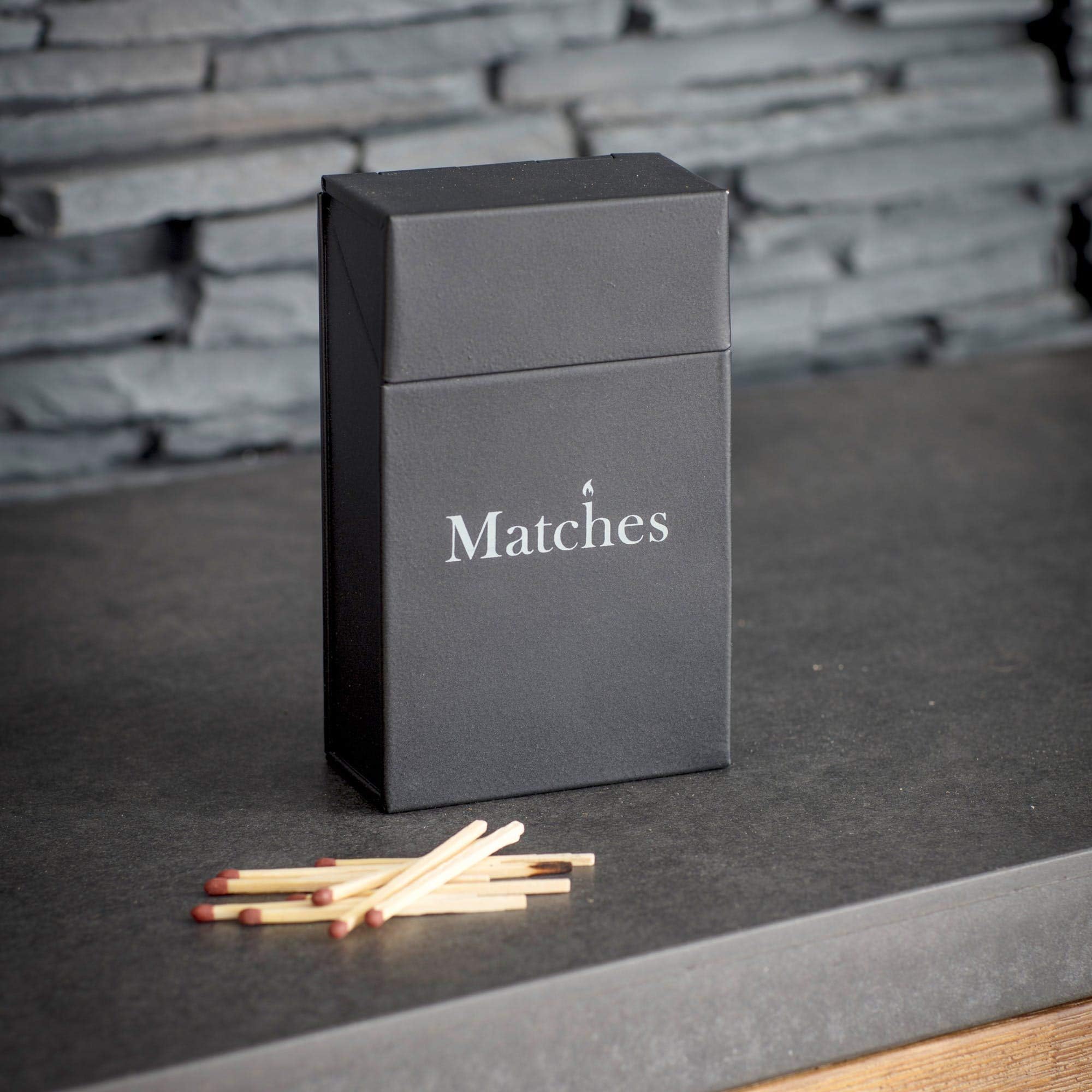 CKB LTD Match Box Storage Holder For Fireside, Wood Burners or Mantelpiece Flip Top Lid Tidy Crafted in Powder Coated Steel