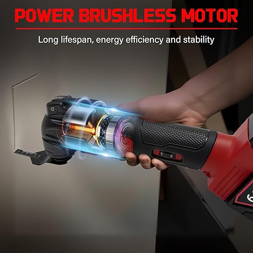 Miniatura 6 de Multiherramientas oscilantes para batería Milwaukee de 18 V, herramienta de molienda multiuso, ángulo de oscilación de 4, 6 velocidades variables,