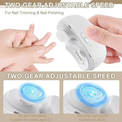 Miniatura 4 de Cortaúñas eléctrico 2 en 1, cortaúñas automático para personas mayores, adultos y bebés, recortadora silenciosa recargable con LED, colector