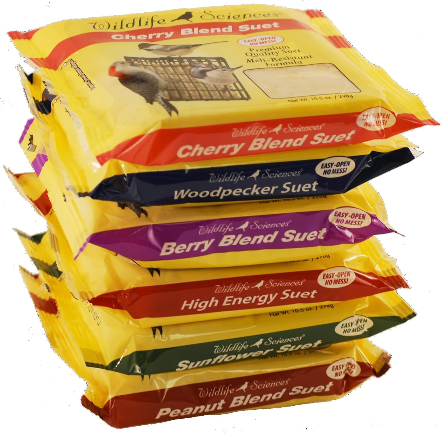 Wildlife Sciences Suet Cake Variety 12 Pack of Suet Cakes | 10.5 oz Suet Cakes for Wild Birds (12 Pack Sunflower)