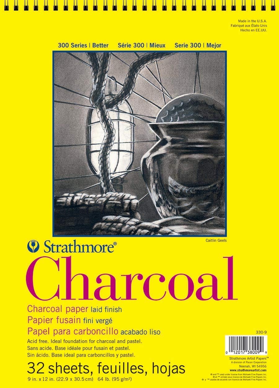 Charcoal Paper Pad, 32 Sheets, 9 x 12-inch, White (330-9)