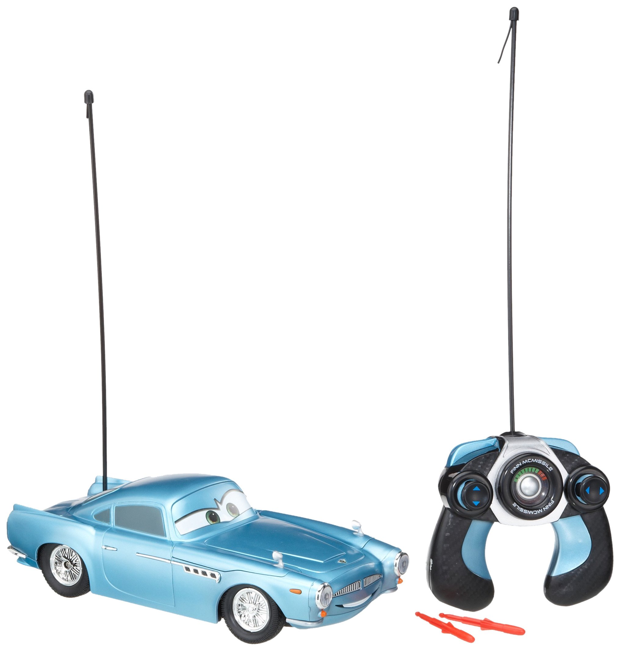 Dickie zabawka 203089508 - Disney Cars 2 - RC Finn, 3-kanałowy pilot zdalnego sterowania, 27 lub 40 MHz (sortowane), skala 1:16, 29 cm, niebieska