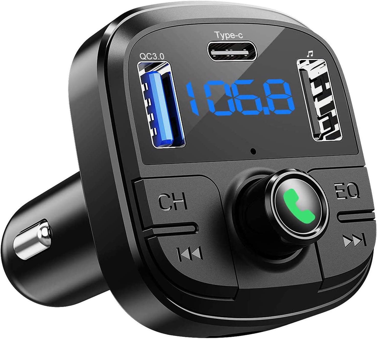 Bluetooth FM Transmitter for Car, Clydek BT 5.0 & QC3.0 Car