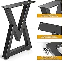 Vista 3 de Patas de metal para mesa de centro de 16 pulgadas, patas de banco negras resistentes, adecuadas para patas de muebles de bricolaje, mesas
