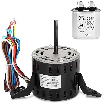 5KCP39GGV567DS Furnace Blower Motor 1/3 HP 115V 1075 RPM Replacement for Genteq 5KCP39HGP968BS 5KCP39JGV218AS HC41TE113, Include 7.5 uF/370V Capacitor