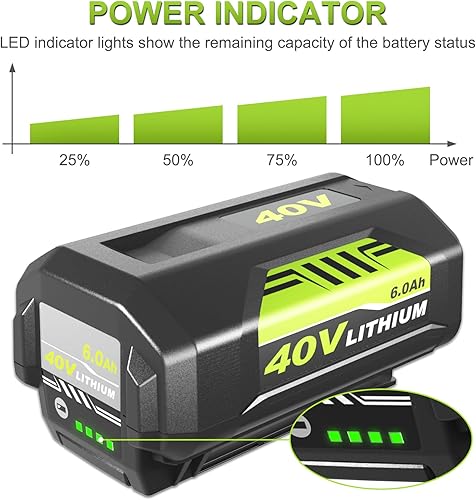 Miniatura 3 de Enermall Reemplazo de 6.0Ah para batería Ryobi de litio de 40 V compatible con Ryobi 4015 OP4040 OP4026A OP40201 OP4050A OP4015 OP40261 OP4030