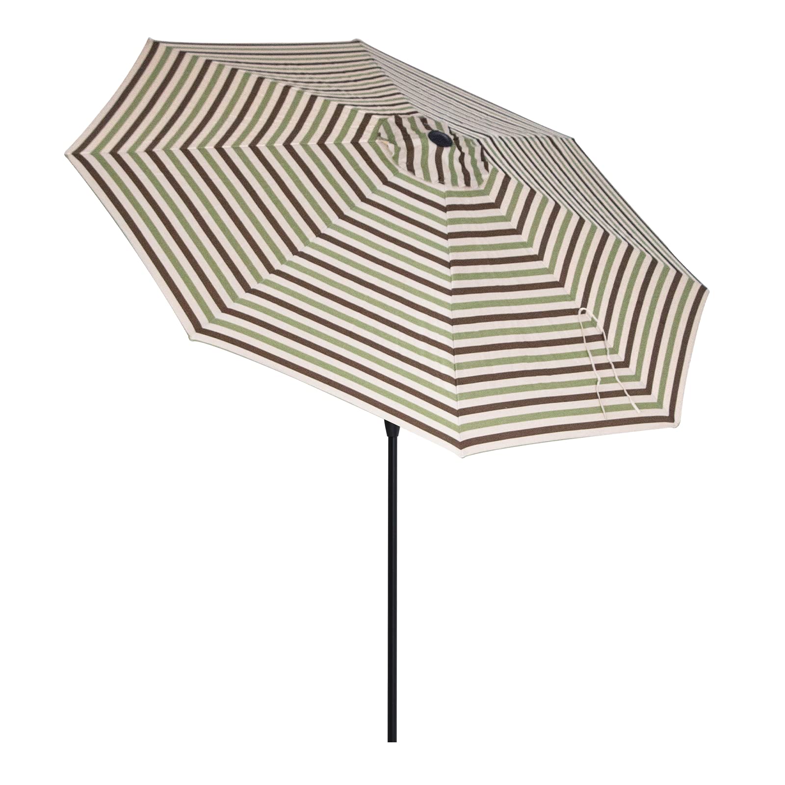 Tempera 9 ft Striped Patio Umbrellas Outdoor Table Market Umbrellas with  Nonfading Canopy, 8 Sturdy Ribs and Push Button Tilt & Crank