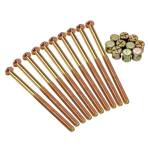 Miniatura 1 de Adyoney Juego de 10 tornillos hexagonales de cabeza redonda plana M6 x 3.937 in, perfectos para accesorios de cama de madre y bebé, galvanizados