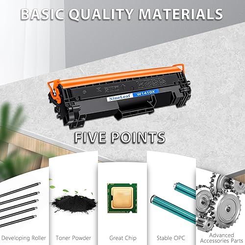 Miniatura 4 de NineLeaf W1410X - Cartucho de tóner compatible con chip para HP 141X para usar con Laser Jet MFP M140w M139w M110w (no compatible con M139we,