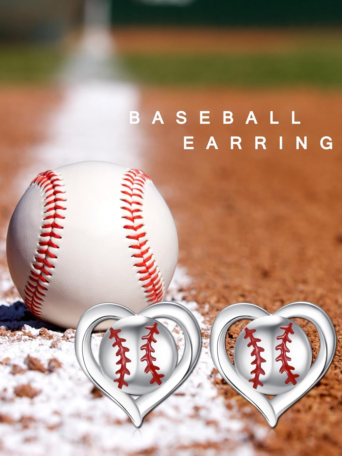 TANGPOET Sports Game Heart Stud Earrings 925 Sterling Silver Jewelry Gifts for Women Young Ladies Sports Lovers