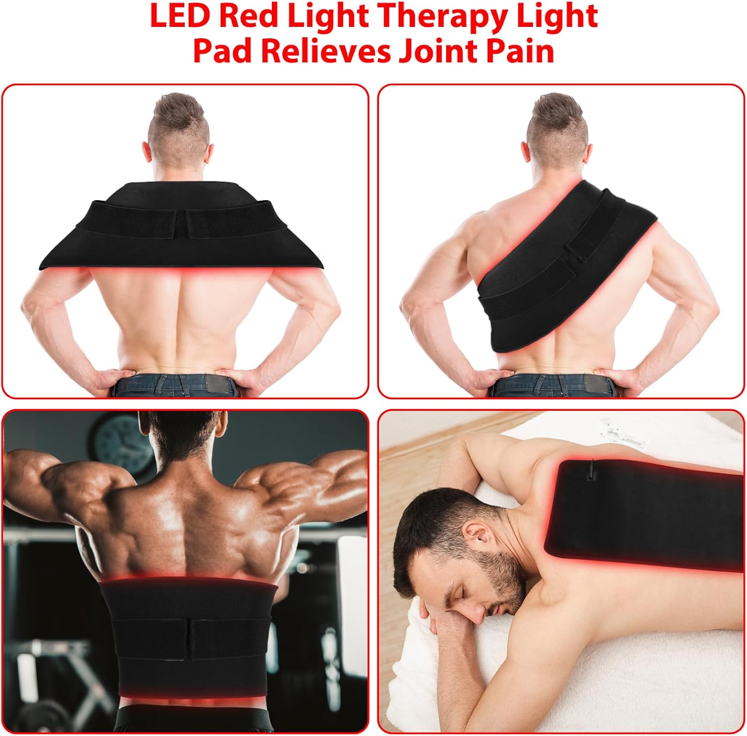 LOVTRAVEL New 31.5'' X 11.8'' LED 660nm Red Light and 850nm Near Infrared Light Therapy Devices Mat Large Wearable Pads Belt Wrap for Body Pain Relief - Image 4