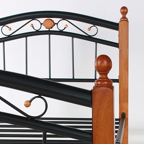 Miniatura 6 de Better Home Products Marco de cama de metal Lexus con cabecero y estribo en color cereza