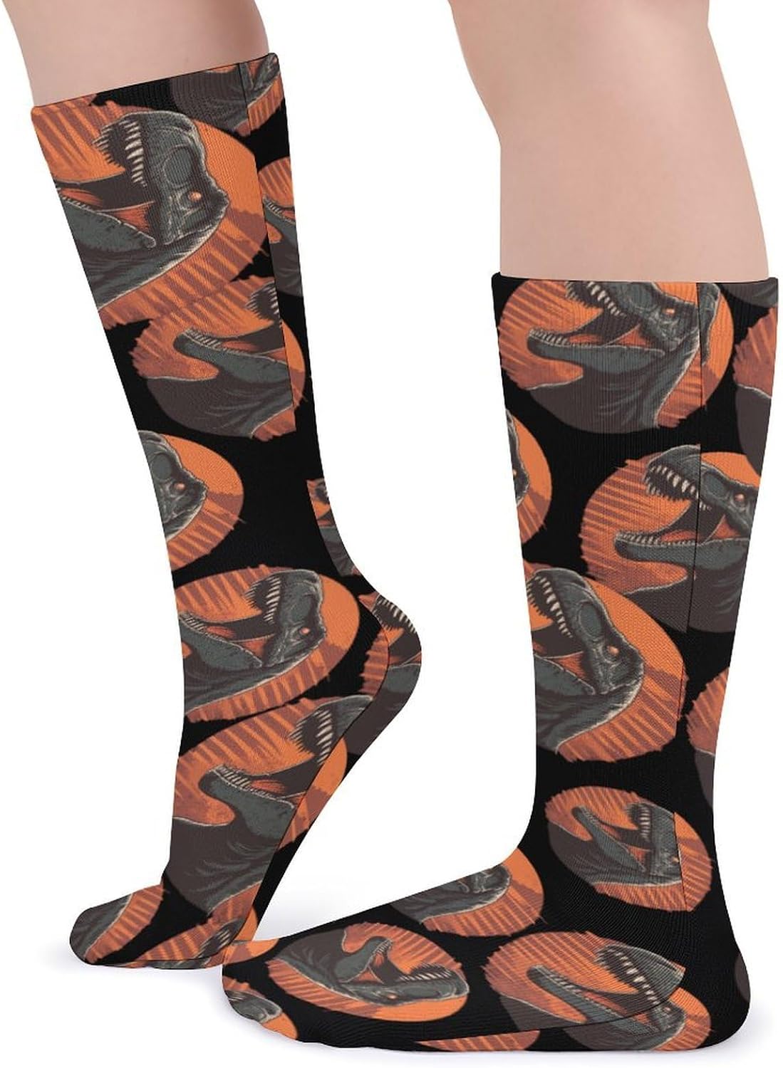 Vintage Dinosaur Knee High Socks Casual Long Stockings Over Calf Sock Tube for Women Men