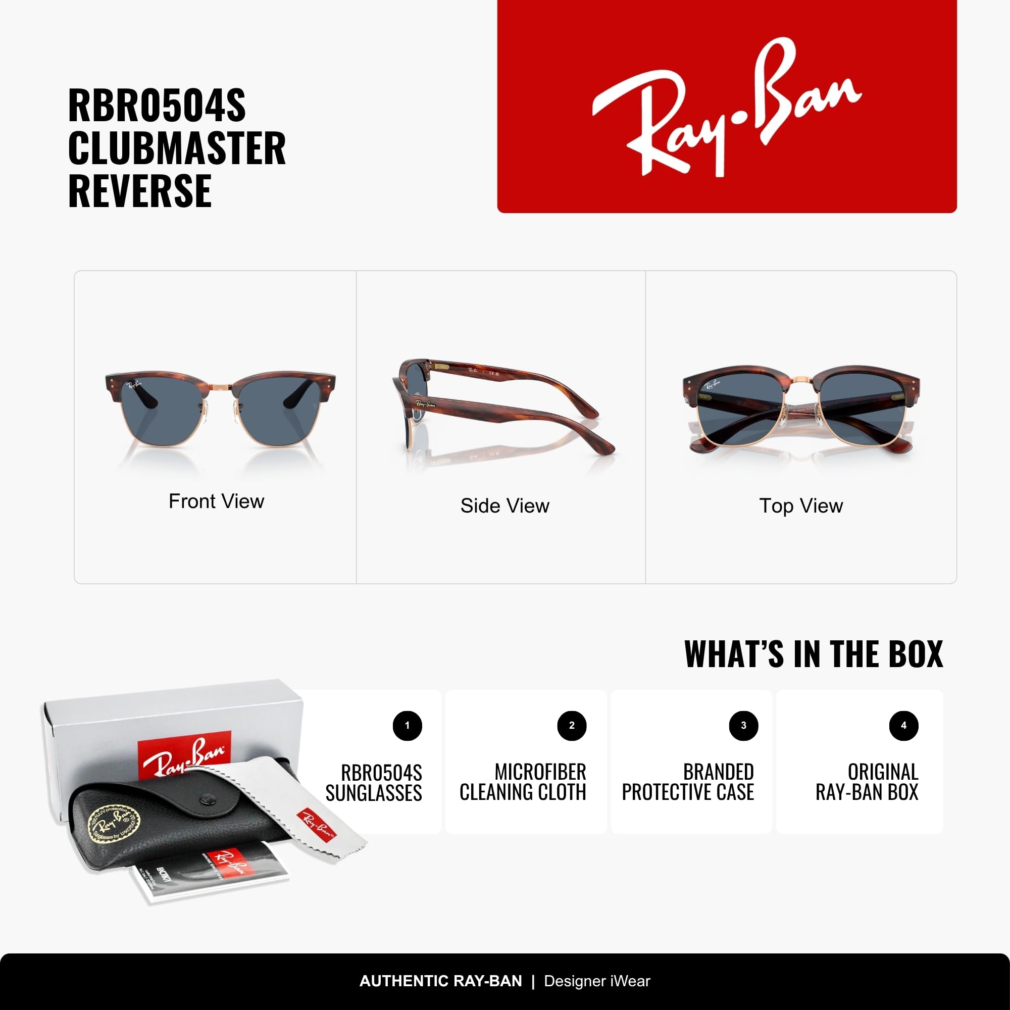 Ray-Ban Clubmaster Rbr0504s - Occhiali da sole quadrati