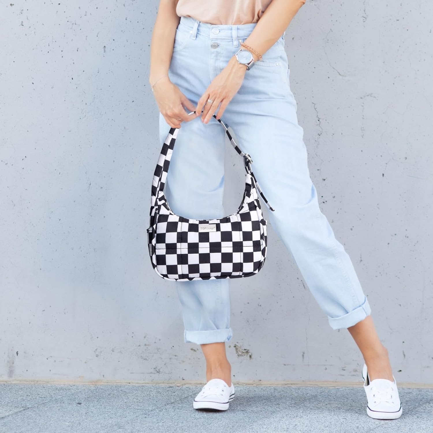 TOPDesign Quilted Puffer Shoulder Bag for Women, Trendy Lightweight Hobo Crescent Bag with Adjustable Strap - Image 3