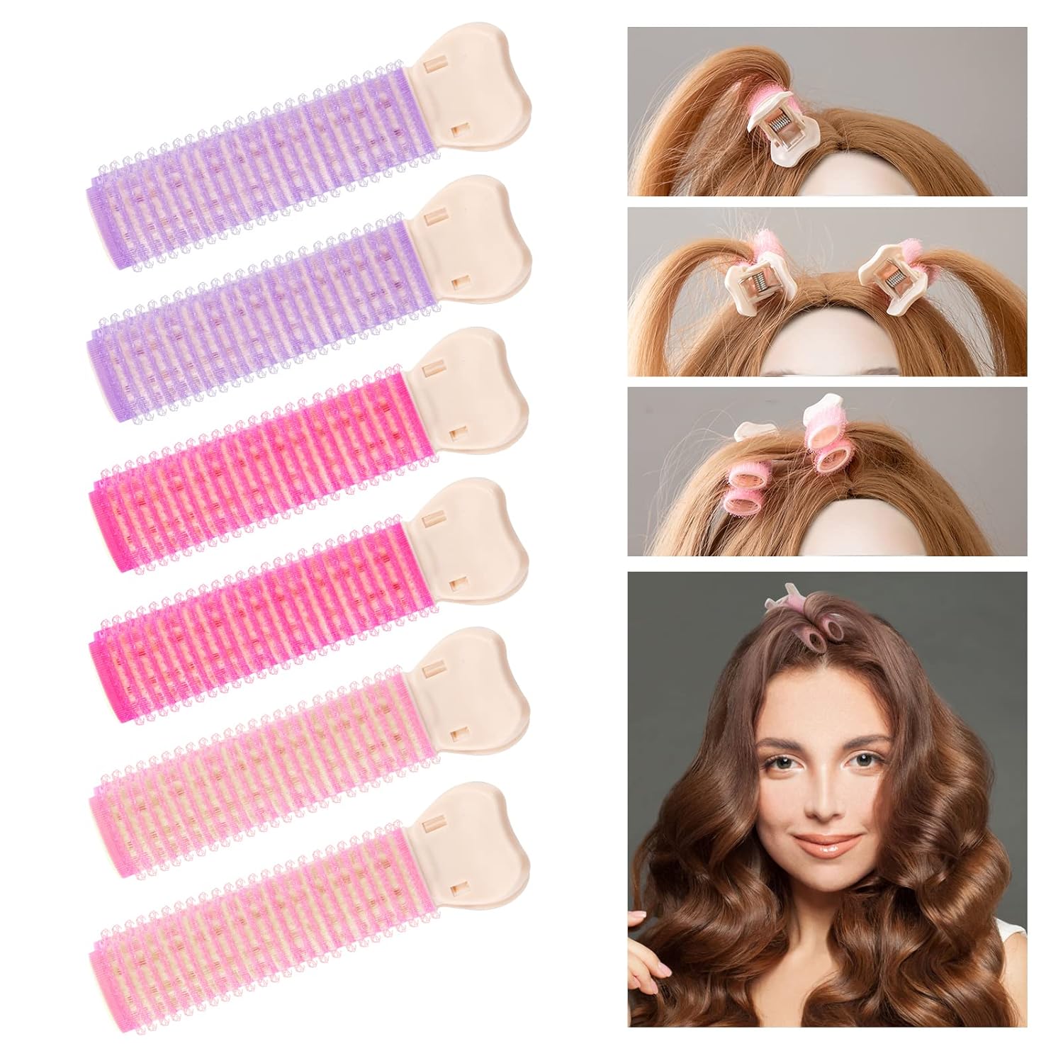 6pcs Volumizing Hair Clips,Volume Clips for Roots, Velcro