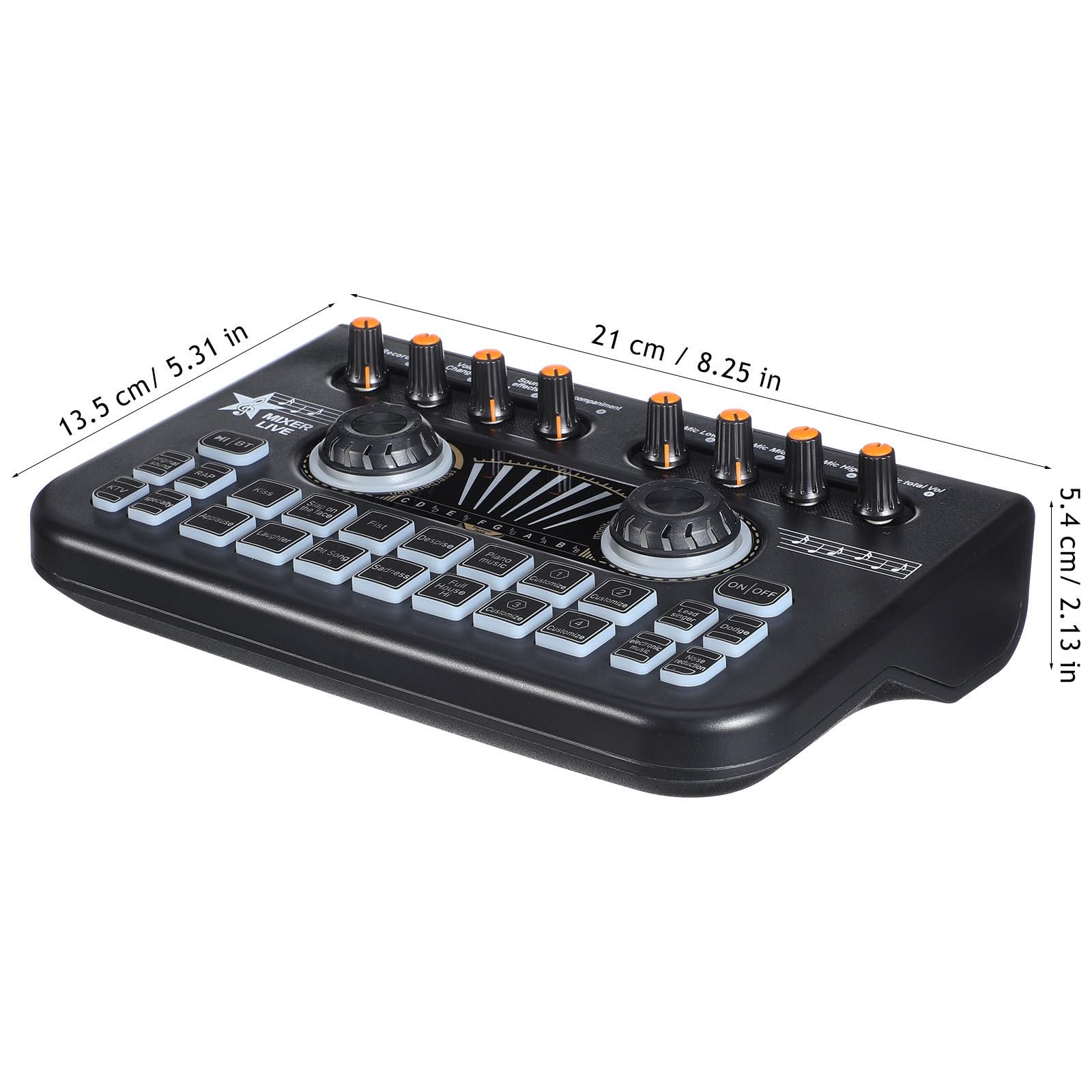 STOBAZA Audiomixer Soundkarte mit Mikrofon und Stativ Schwarzes Metall Kunststoff Satz Plug And Play Low Latency für Recording und Gaming Professionelle Klangqualität
