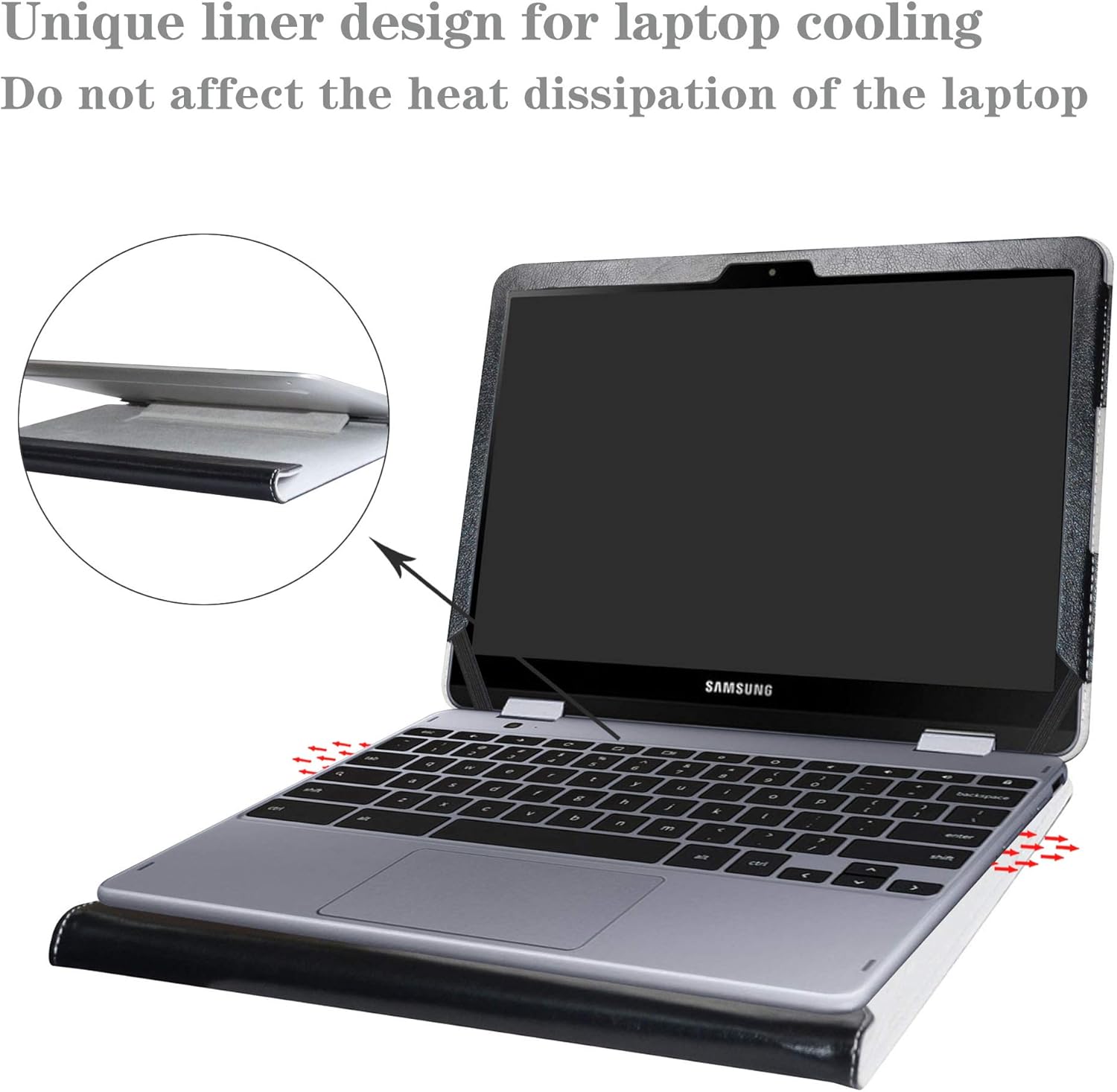 Alapmk Protective Case for Samsung Galaxy Chromebook 2 360 12.4 XE520QEA/ Chromebook Plus V2 XE521QAB XE521QAB XE520QAB XE525QBB 12" [Not fit for Samsung XE510C24 XE510C25 XE513C24],Black