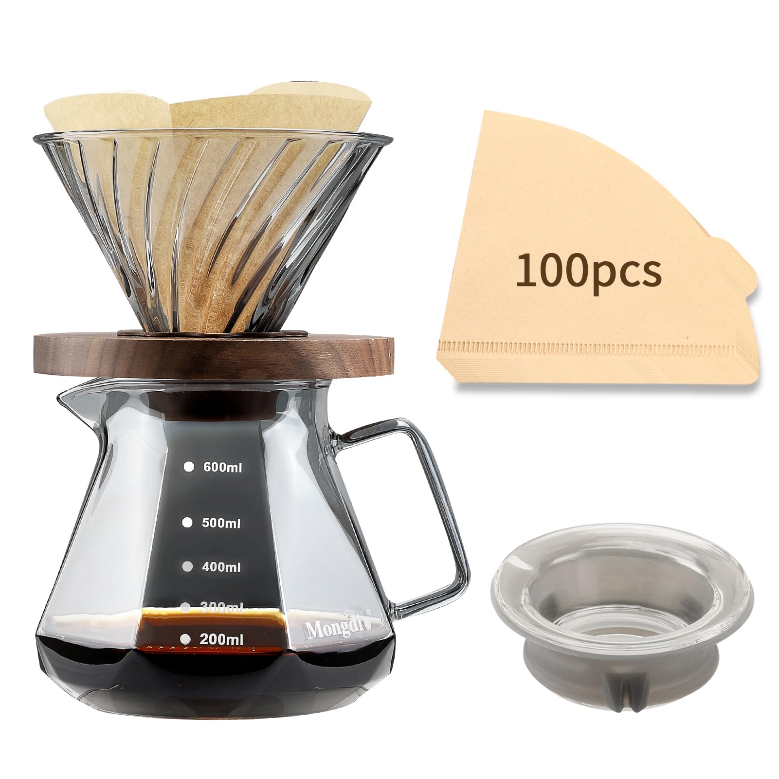 Amazon.com: Mongdio Pour Over Coffee Maker, 20 oz High-Heat