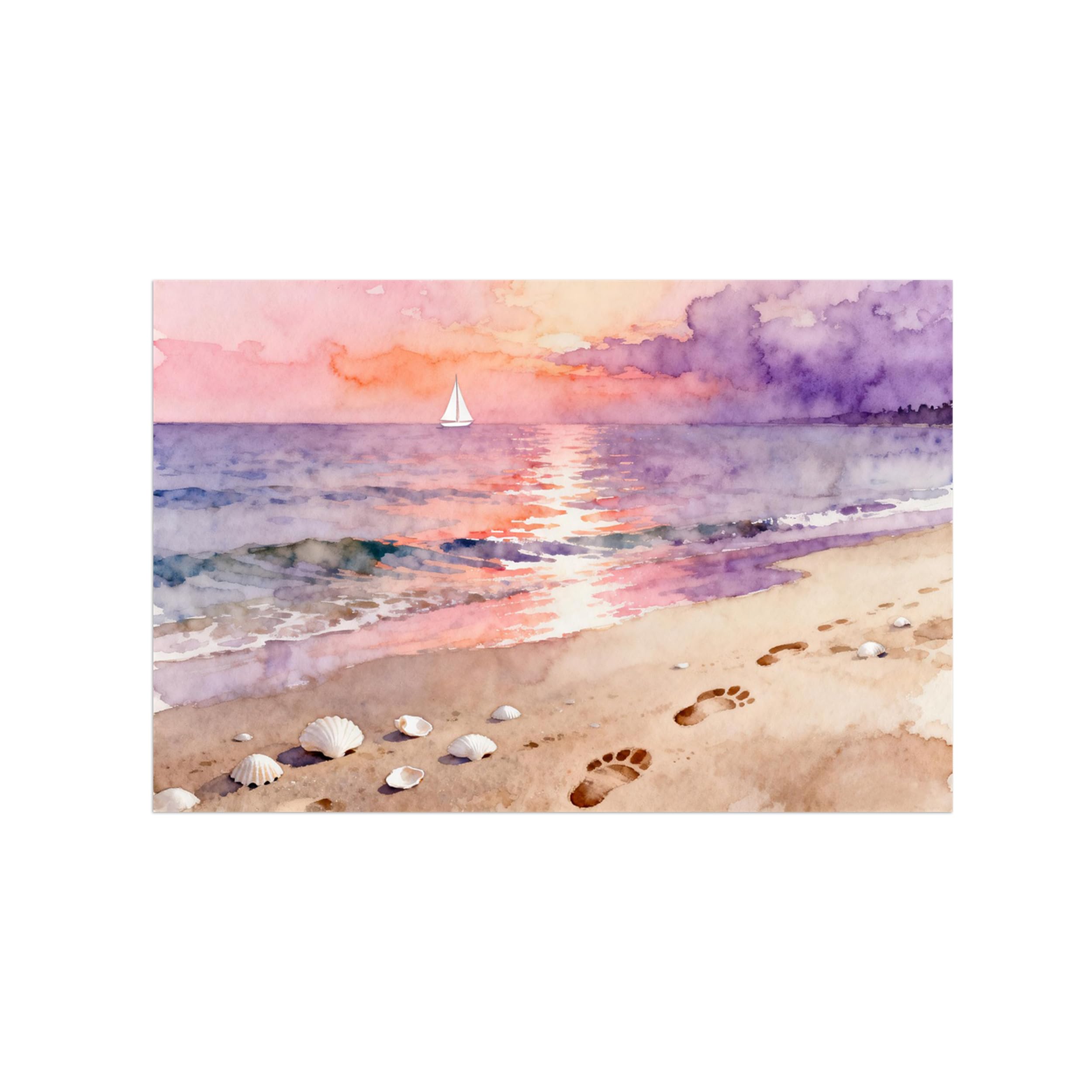 OZPWBVY Beach Clouds Landscape Canvas Wall Art Print Painting 70x105cm Unframed