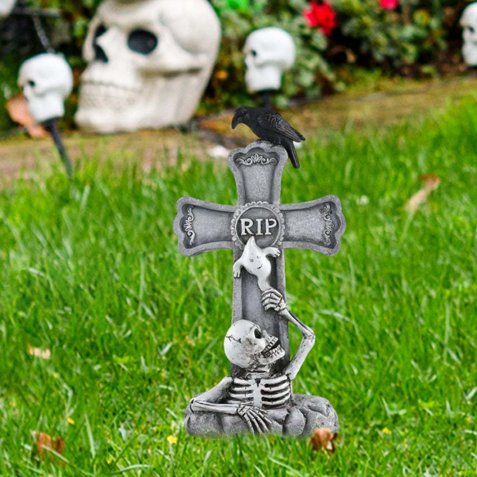 Zewnętrzne nagrobki Halloween Nagrobki Projekt czaszki i tablice