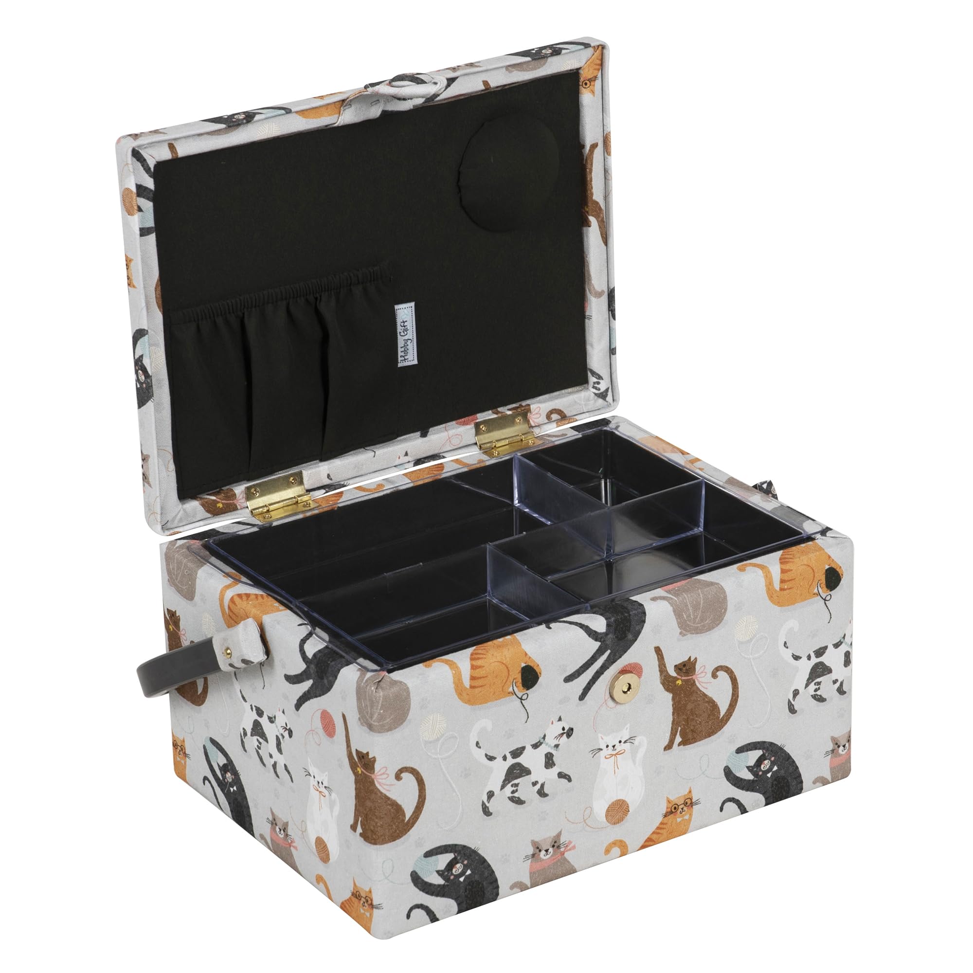 Hobby Gift Caja de almacenamiento mediana para costura, 18,5 x 25,5 x 14,5 cm, gatos