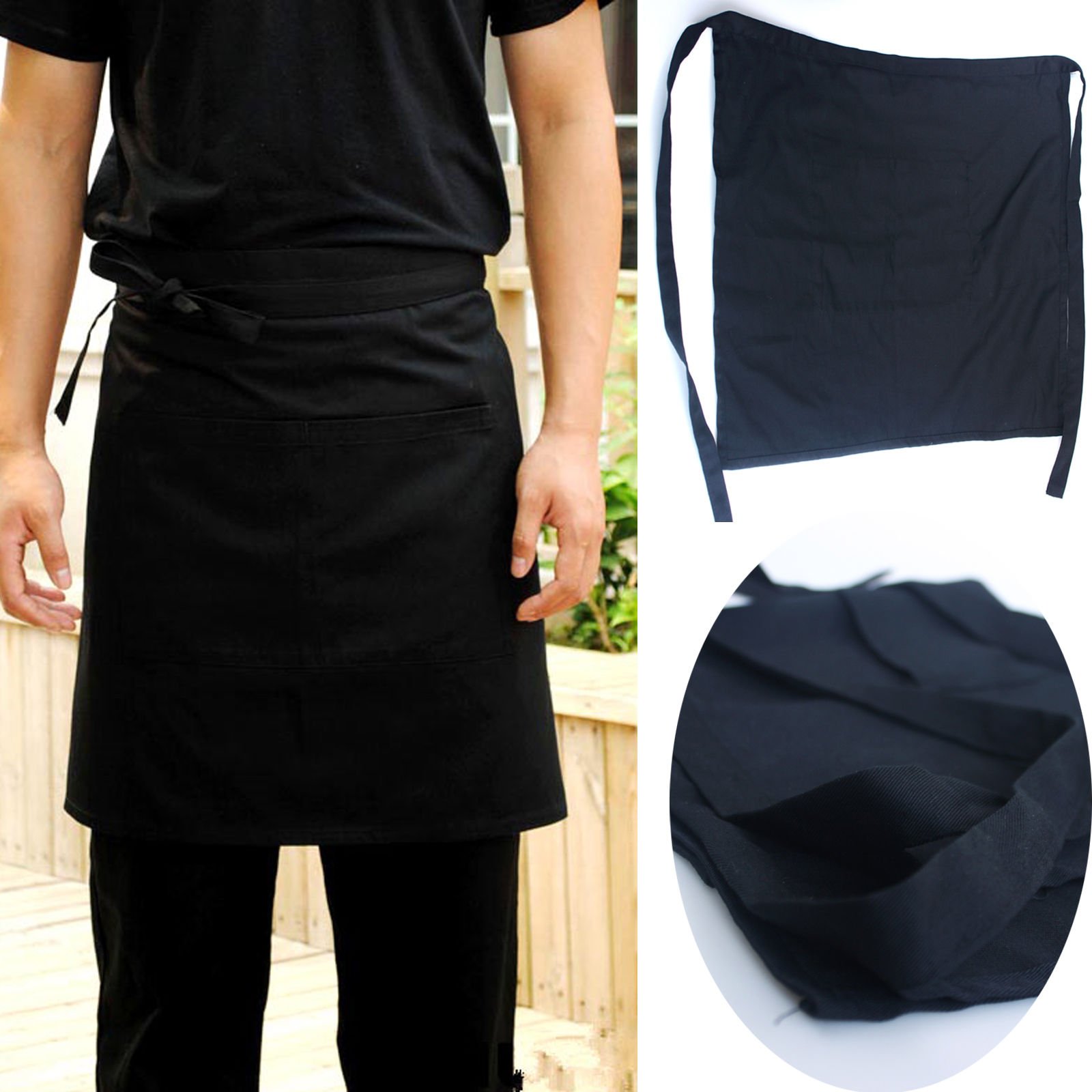 Ainest High Short Adjustable Kitchen Restaurant Bib Cooking Apron The Work Half Apron