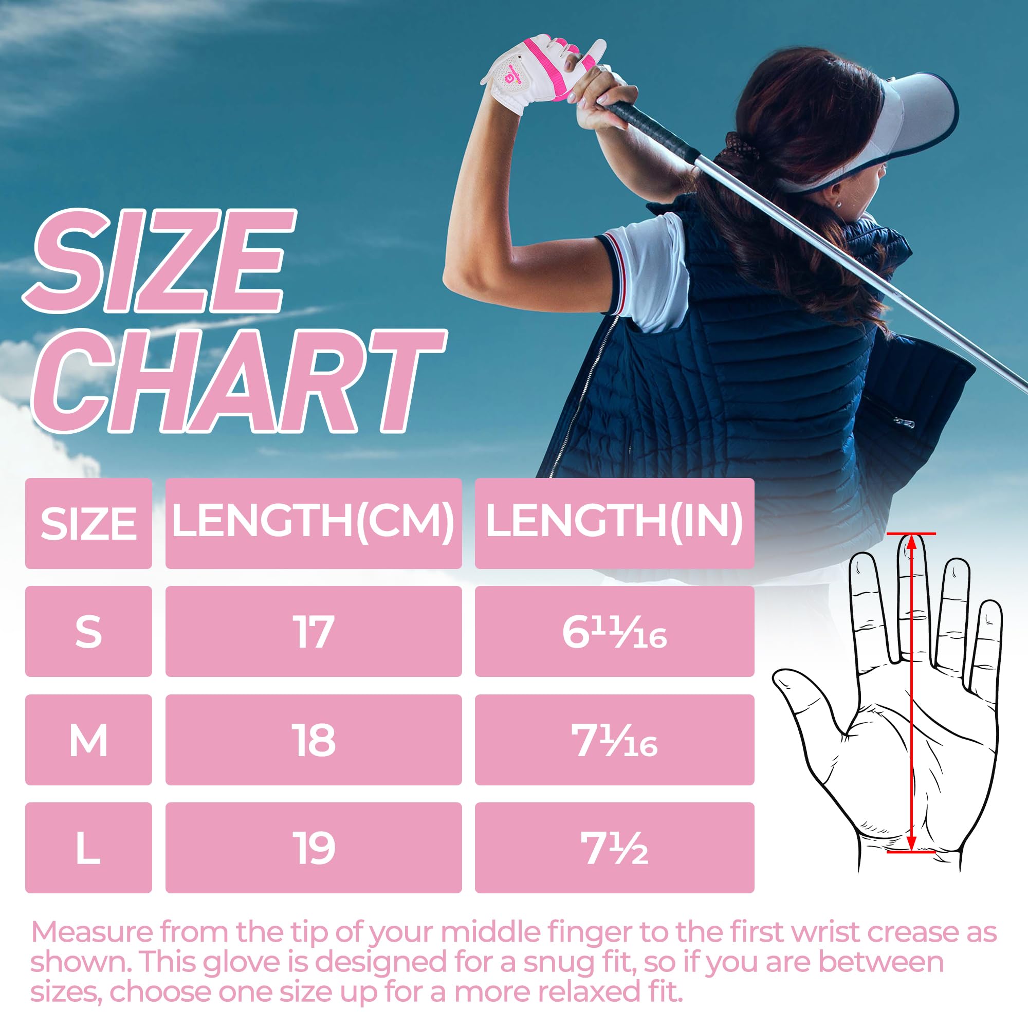 GIAMZONP Womens Golf Glove for Left or Right Hand 1 Pack, Breathable Lightweight Ladies Golf Glove with Non-Slip Grip for Women Golfers - Image 5