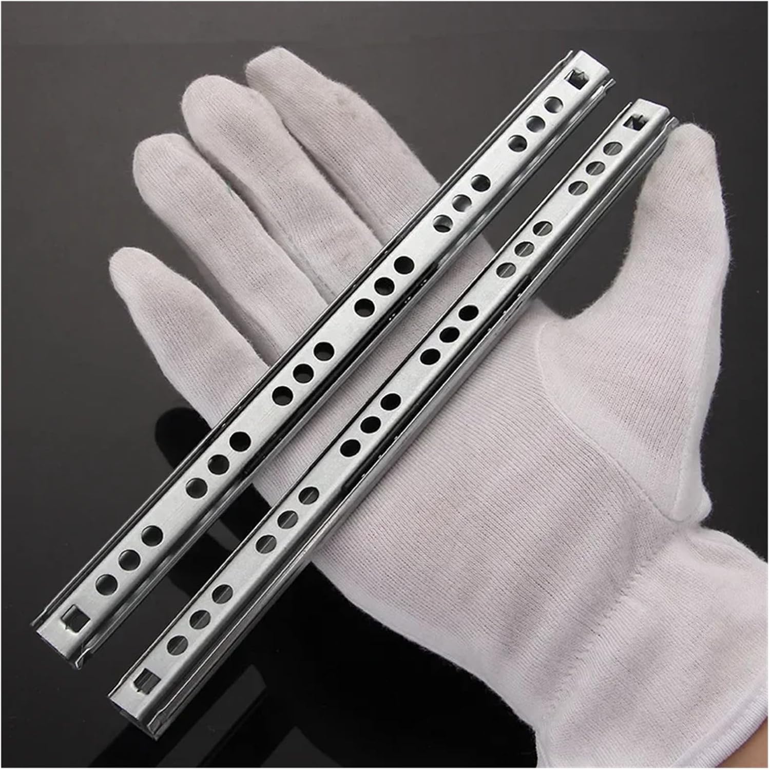 2Pcs Ball Bearing Drawer Slides Furniture Slide Steel Ball Bearing Slides Keyboard Cabinet Cupboard Drawer Runners Drawer Slide(374MM 15inch)
