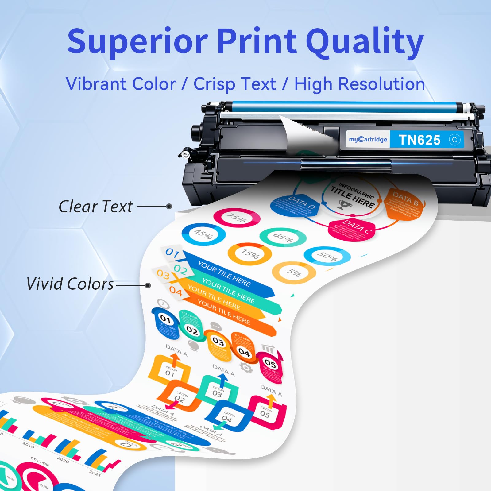 MYCARTRIDGE TN625 Compatibile con Brother TN625 TN625XL per Brother HL-L8430CDW Toner MFC-L8730CDW Toner per TN625 TN-625CMYK (confezione da 4 pezzi 3000/1800 pagine)
