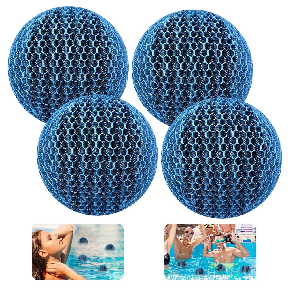 4 Stück Hot Tub Pool Scum Absorber-7 cm, Wiederverwendbarer Schaum zur Beseitigung von Schwammbällen, Poolschwamm Ölabsorber, Whirlpool Schaum Absorber für Schwimmbad und Spa, Whirlpool Zubehör