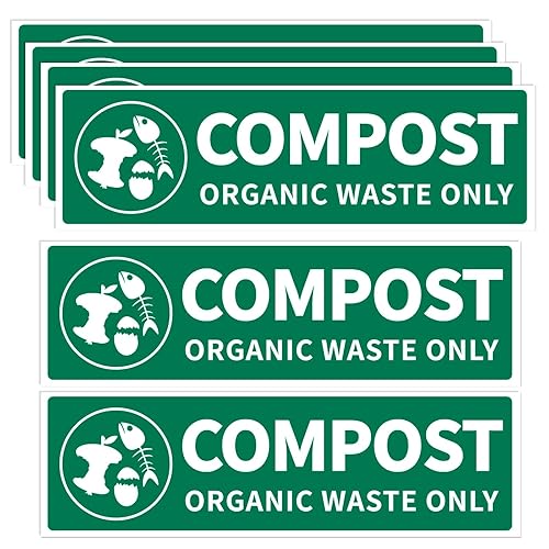 Compost Stickers for Trash Can,Trash Bin Labels for Outdoor Use,Self