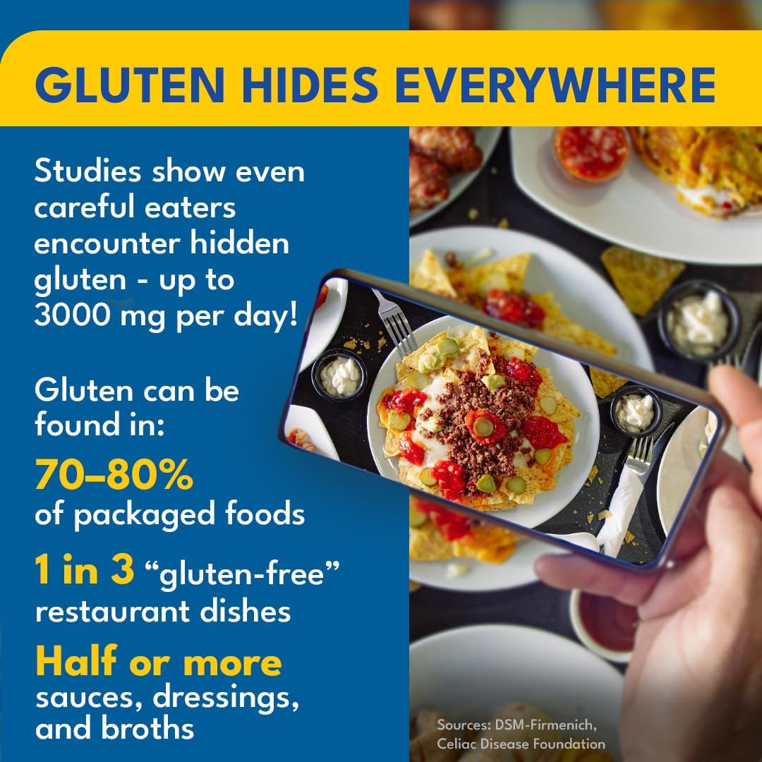 GLUTOsin Gluten Neutralizing Enzyme - Fast Dual Action for Gluten Sensitivity, Tolerase G Digestive Enzyme Breaks Down Hidden Gluten Fast, Biotin to Help Support Natural Gut Renewal, 60 Mini Tablets