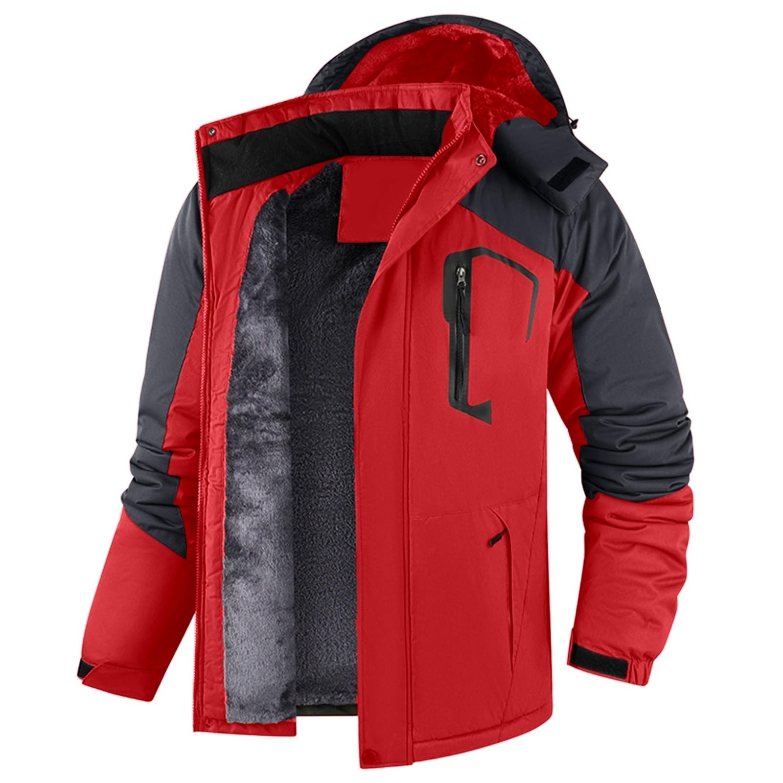 Generisch Chaqueta de forro polar para mujer, chaqueta de invierno, impermeable, transpirable, gruesa, cálida, resistente al viento, chaqueta de softshell, para exteriores, senderismo, trekking