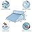 Bedluxe 3Pcs Orthopedic Bed Wedge Pillow Set, Foam Wedge Pillow Post Surgery for Back, Leg and Knee Support, Adjustable 9&12 Inch Folding Triangle Pillow for Sleeping, Acid Reflux, Snoring, Light Blue