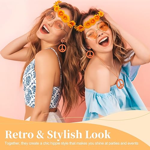 Miniatura 6 de Accesorios de disfraz hippie para niña de los años 60 y 70