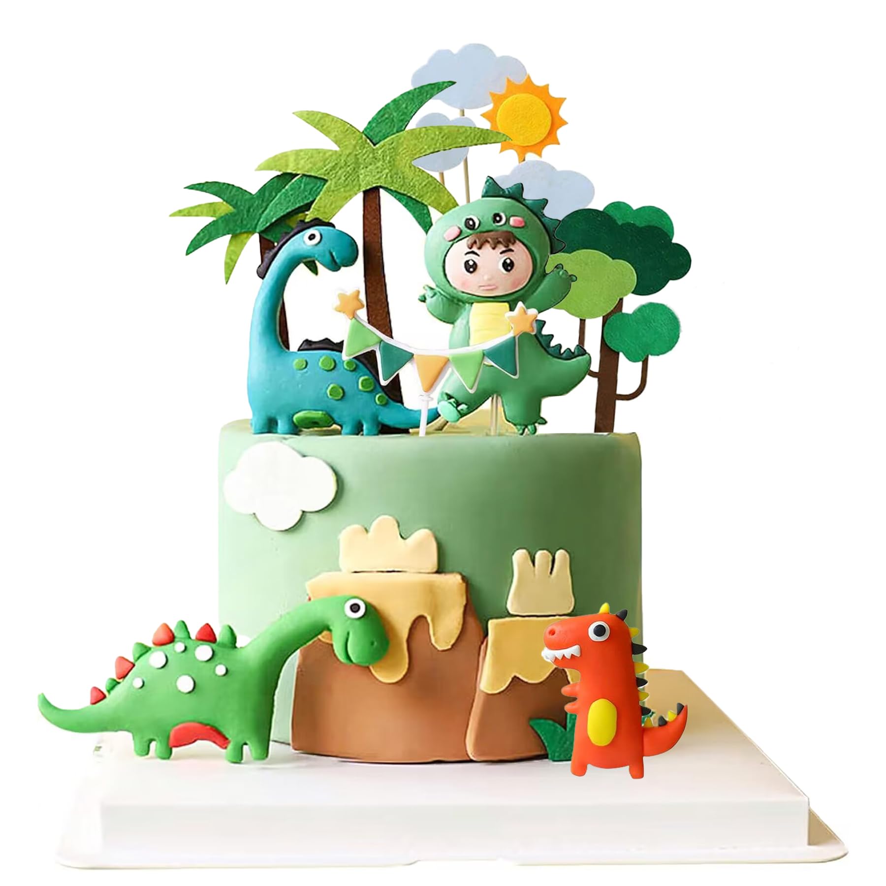 14 Pcs Dinosaur Cake Toppers - 3d Dinosaur Cake Decorations, Cake Decorations for Boys, Dinosaur Birthday Decorations, Dinosaur Decorations, Dinosaur Party Decorations, Dinosaur Party, Birthday
