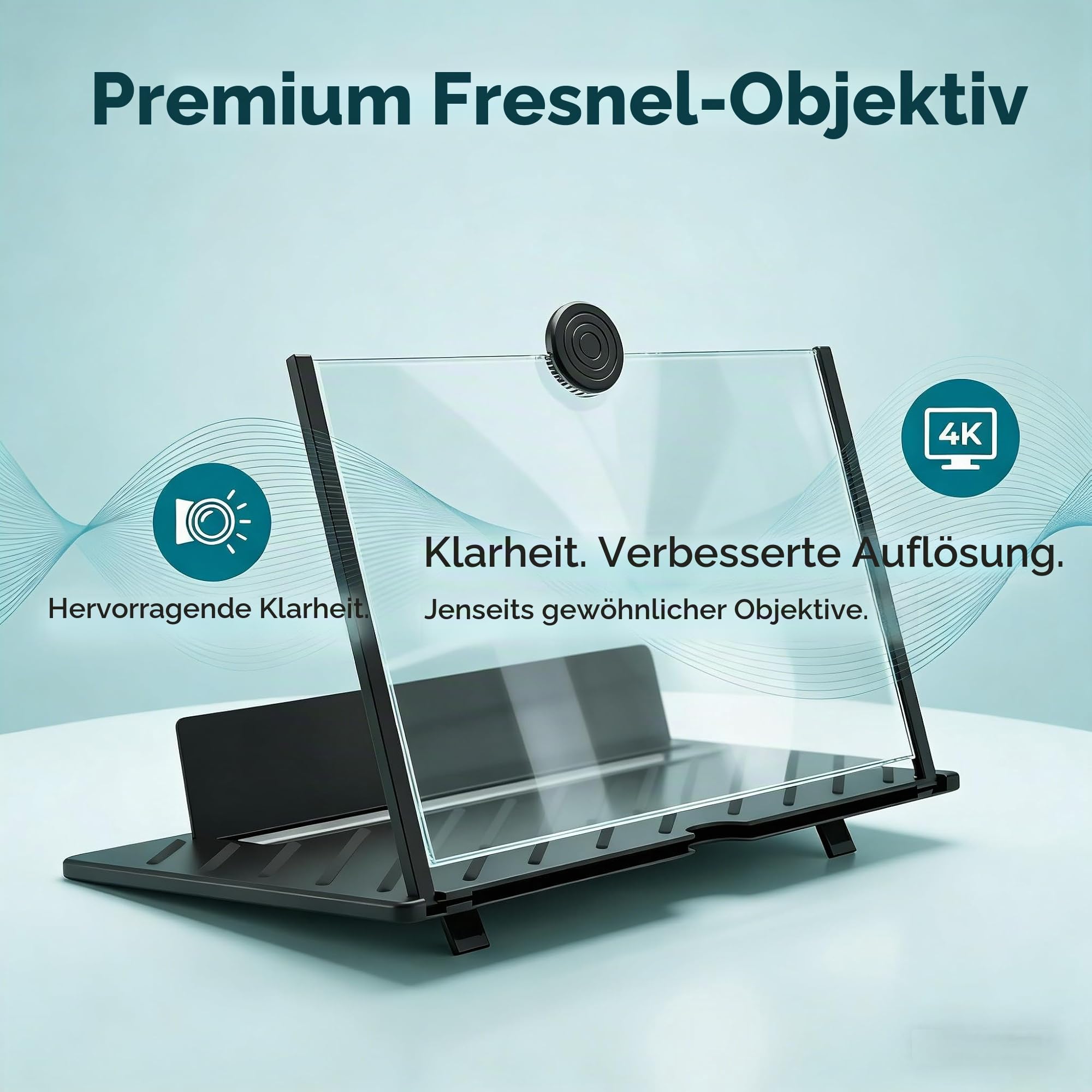 Handy Bildschirmlupe 20 Zoll, 3D Bildschirm für Handy, Faltbarer HD Handy Lupe für Allen Smartphones, Anti-Blaulicht für das ansehen von filmvideos (Schwarz)