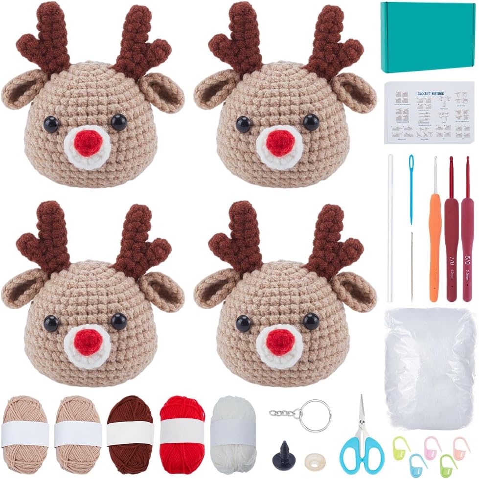 ORIGACH 4 Set Christmas Crochet Kit for Beginners