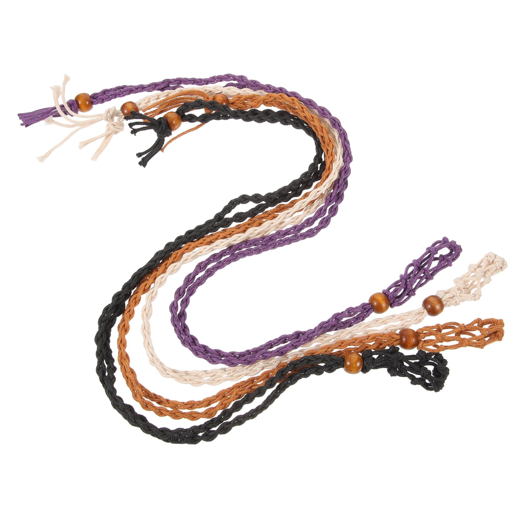 HAWILLOSCH 4pcs Diy Jewelry Making Necklaces Braided Stone Bead Holder Adjustable Retro Pendant Supplies