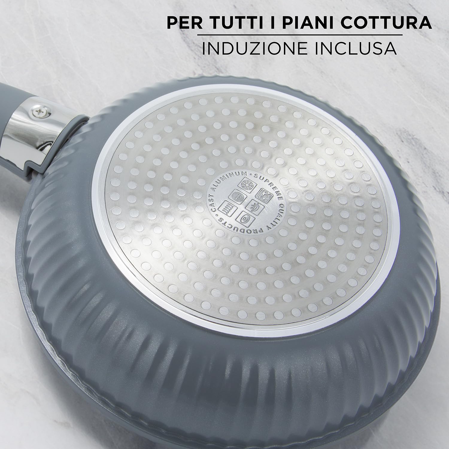 Batteria 9 pezzi Eaziclip grigia con manici staccabili