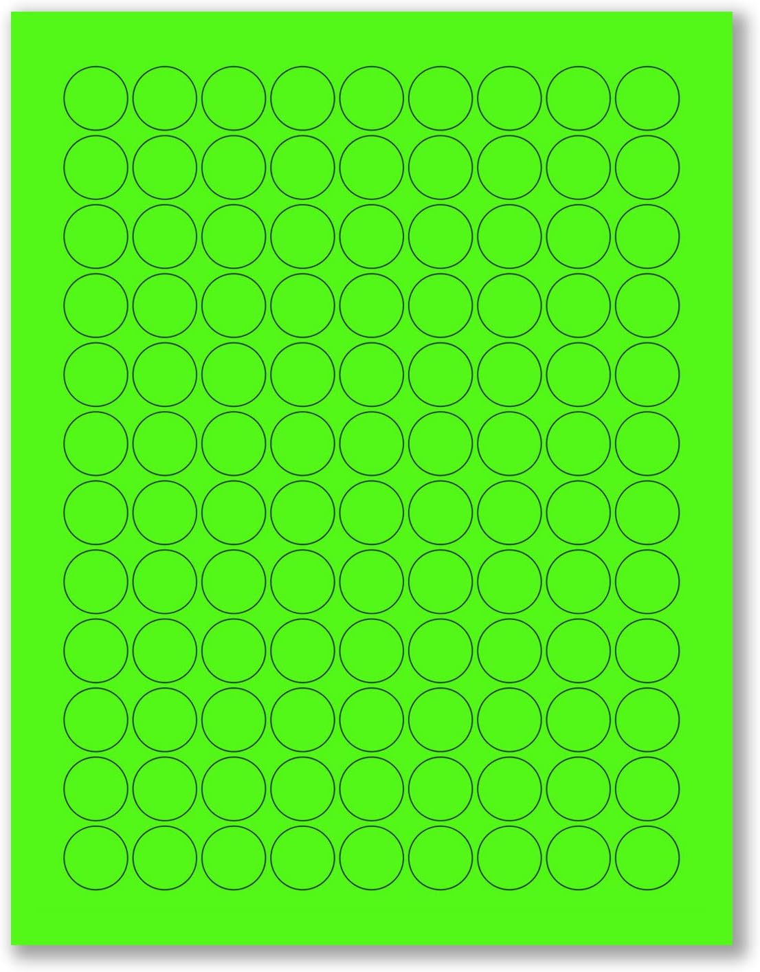 NextDayLabels - 8-1/2 x 11 Neon Color High Light Fluorescent Labels for Laser & Inkjet Printer (Blue Fluorescent, 2.5" Round - 12 Per Page | 1200 Labels)
