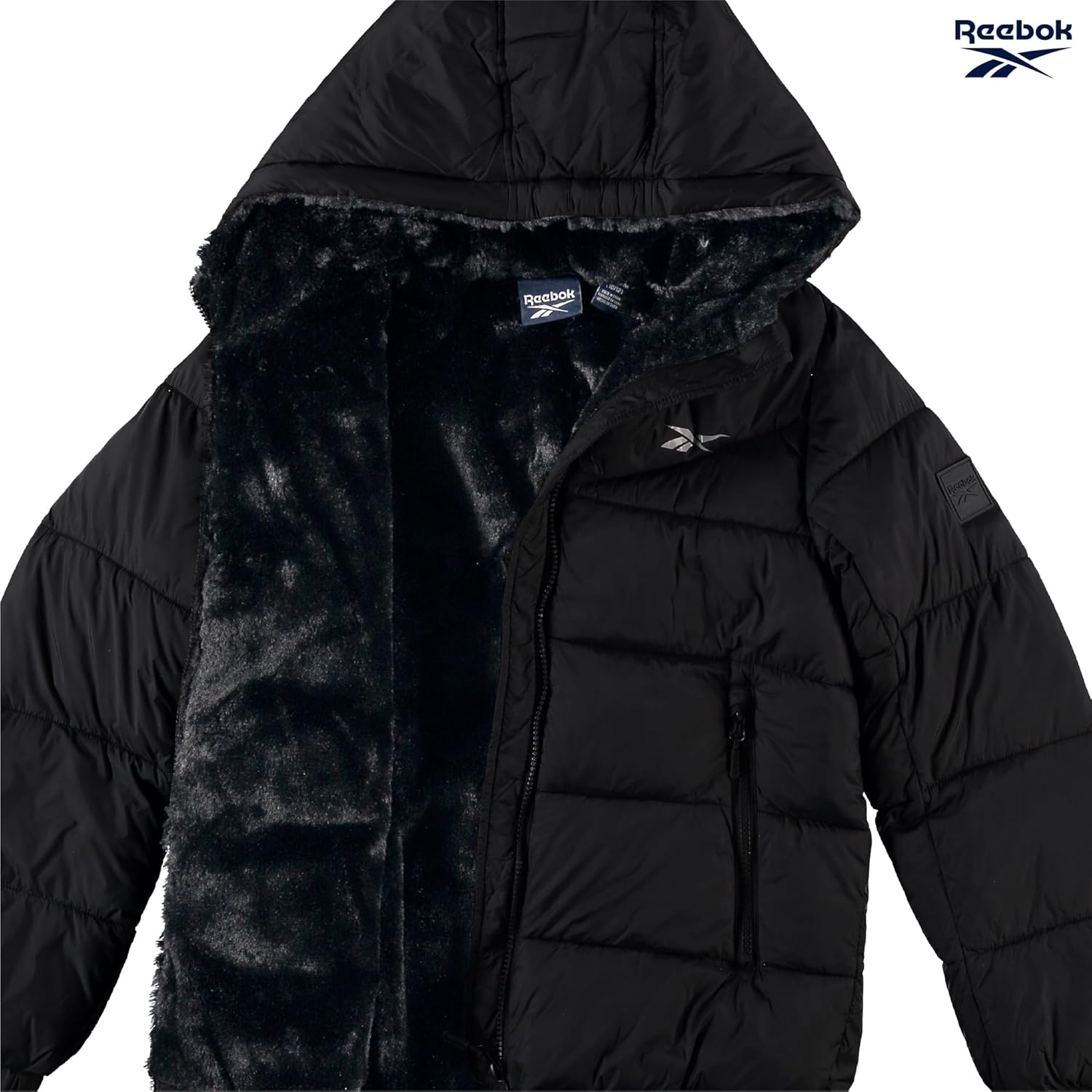 Reebok Girls Winter Coat - Heavyweight Quilted Sherpa Lined Parka Puffer Jacket - Warm Winter Jackets for Girls - Image 5