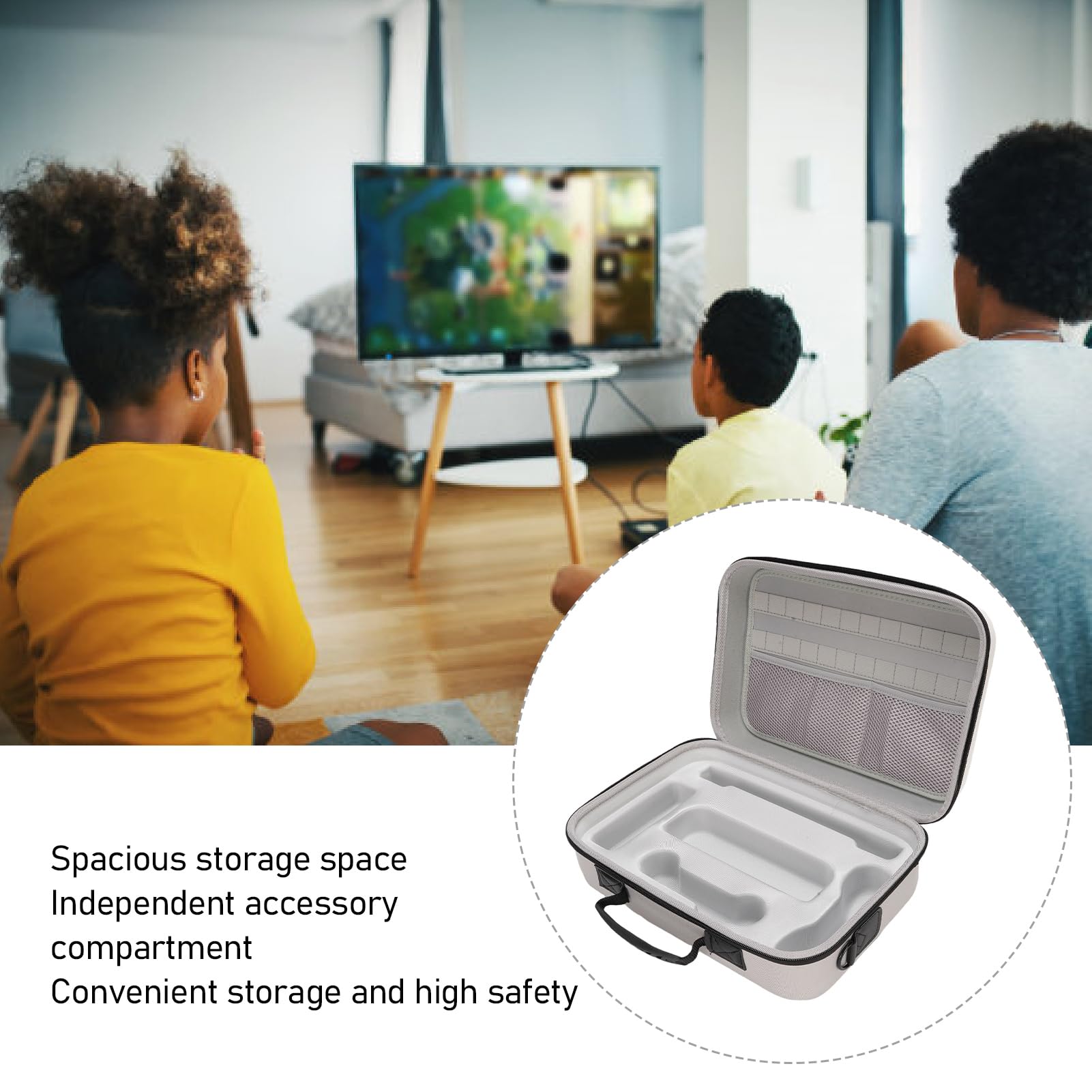 SENECESLI Bag di Console di Gioco, Custodia per L'interruttore 2 2025, Spazio di Viaggio di Protezione Protettiva con Slot di Carte da Gioco e Tasche a 2 Mesh, Spalla (WHITE)